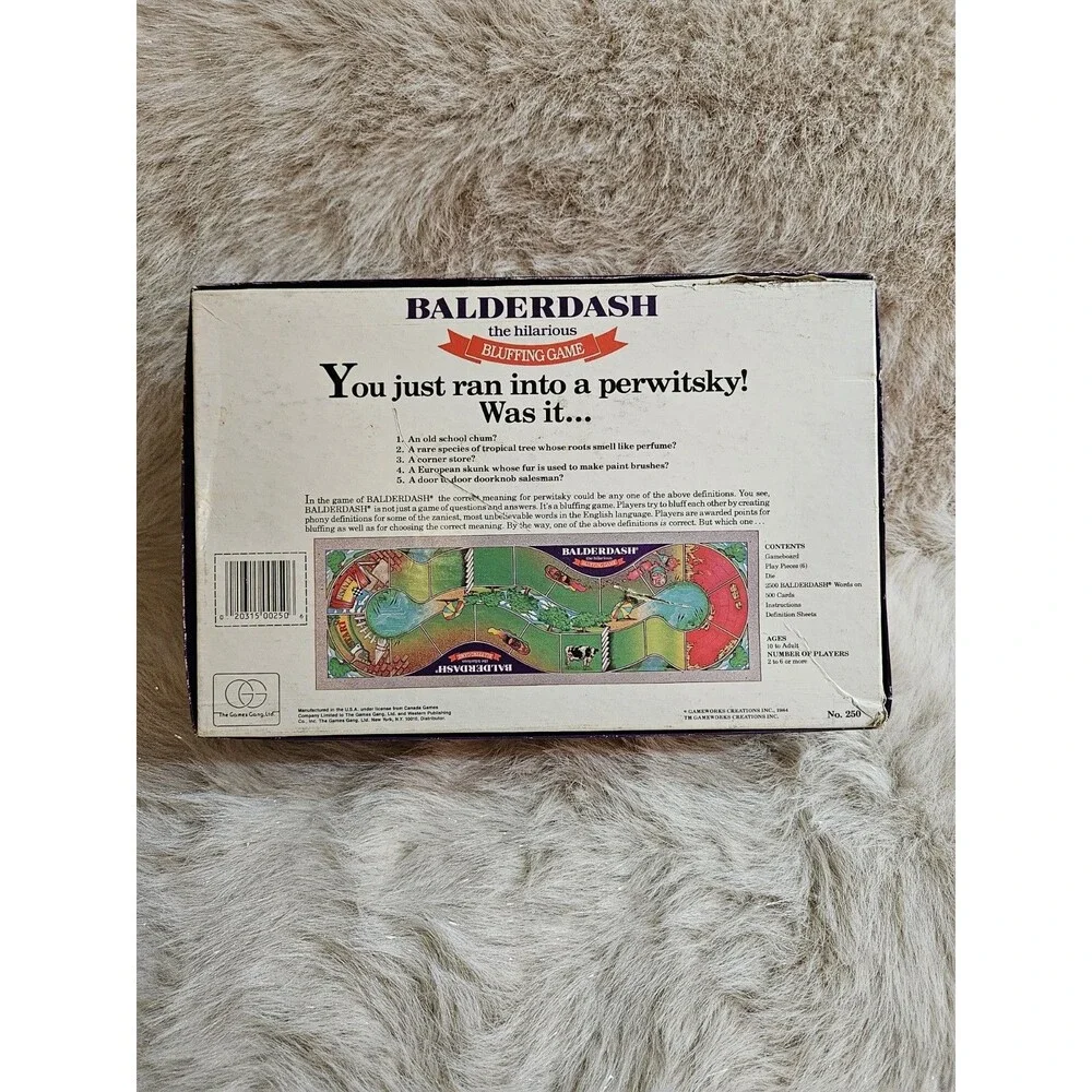 VTG Balderdash Board Game  - 1984 - The Hilarious Bluffing Game - Complete